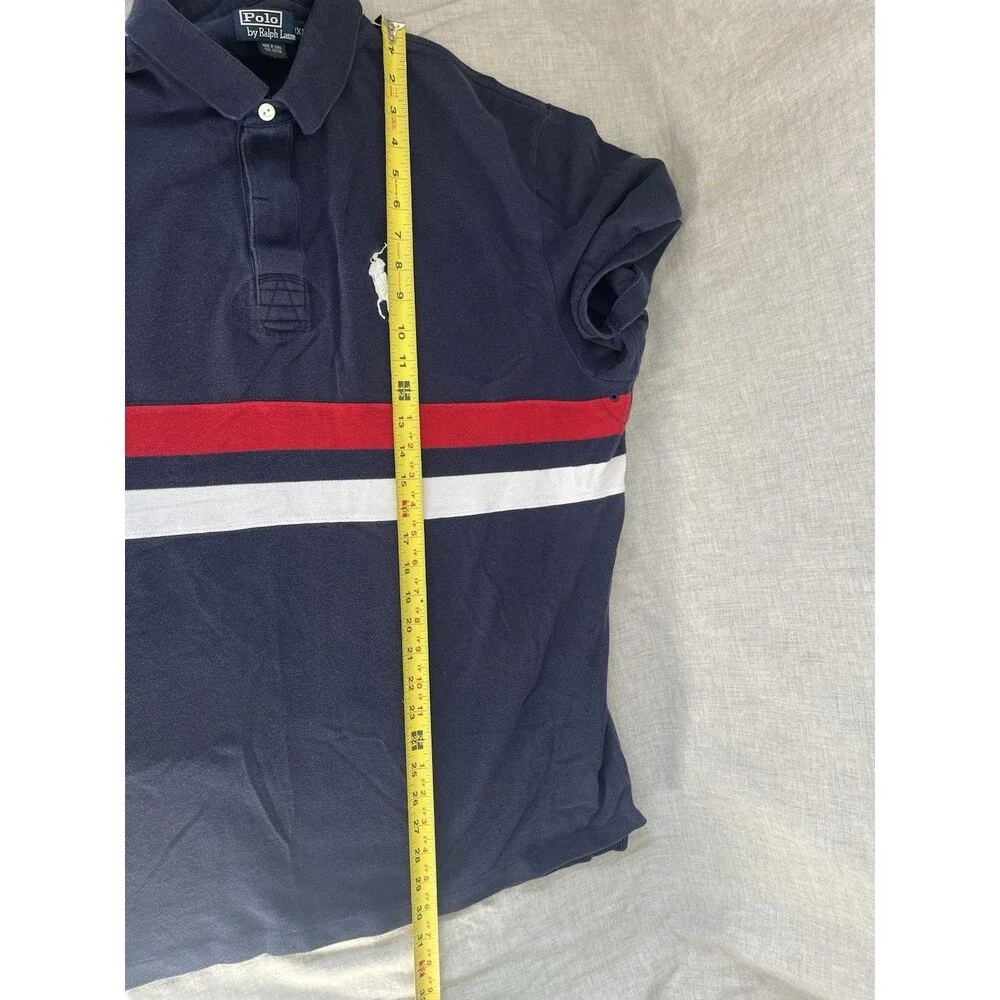 Polo Ralph Lauren Big Pony Rugby Shirt XXL America Red White Blue